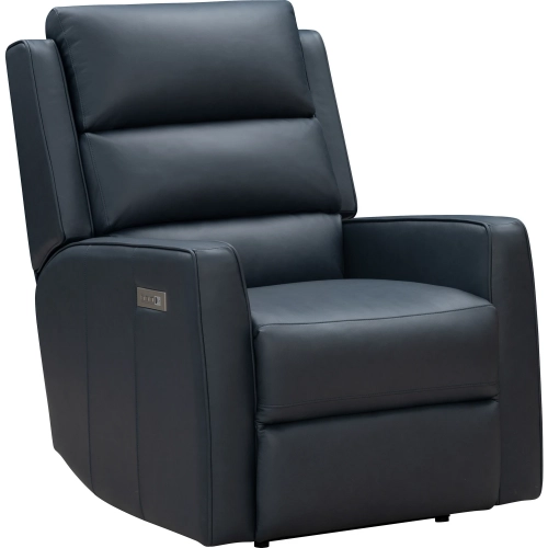 Kaleb Big & Tall Power Recliner with Power Headrest & Power Lumbar in Ocean Blue Top-Grain Leather